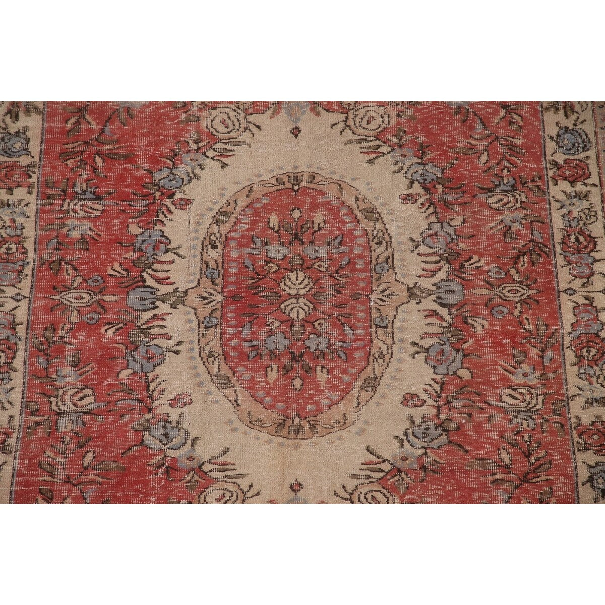 Distressed Sparta Turkish Vintage Rug Handmade Oriental Wool Carpet - 5'7" x 8'1"