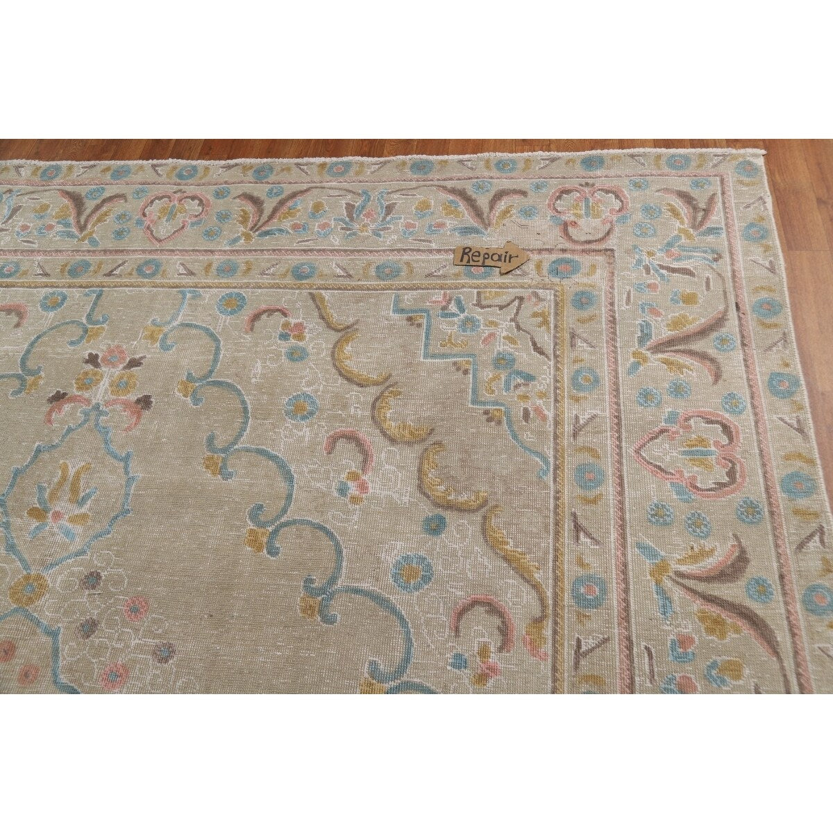 Distressed Tabriz Persian Area Rug Handmade Bedroom Wool Carpet - 9'4"x 12'5"