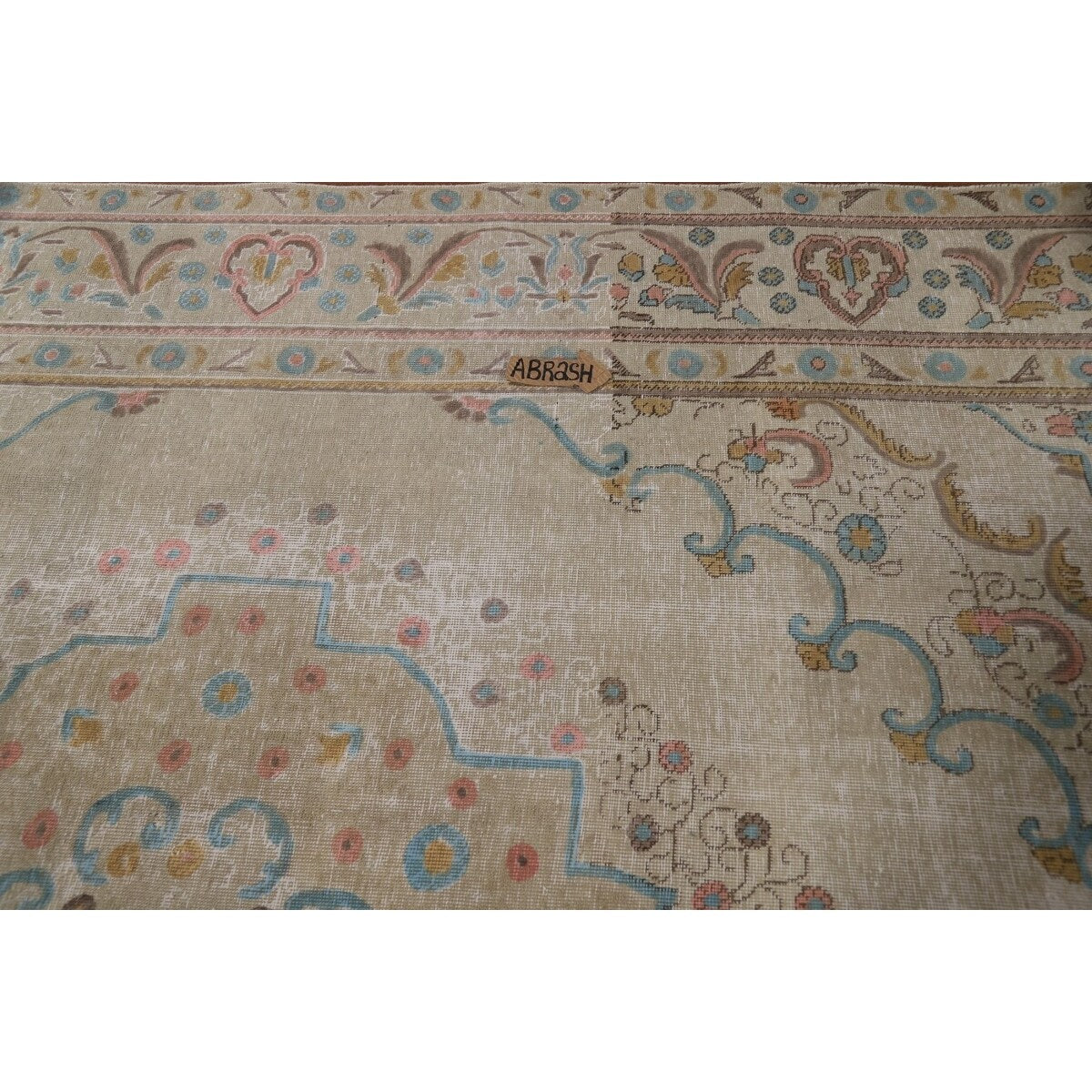 Distressed Tabriz Persian Area Rug Handmade Bedroom Wool Carpet - 9'4"x 12'5"