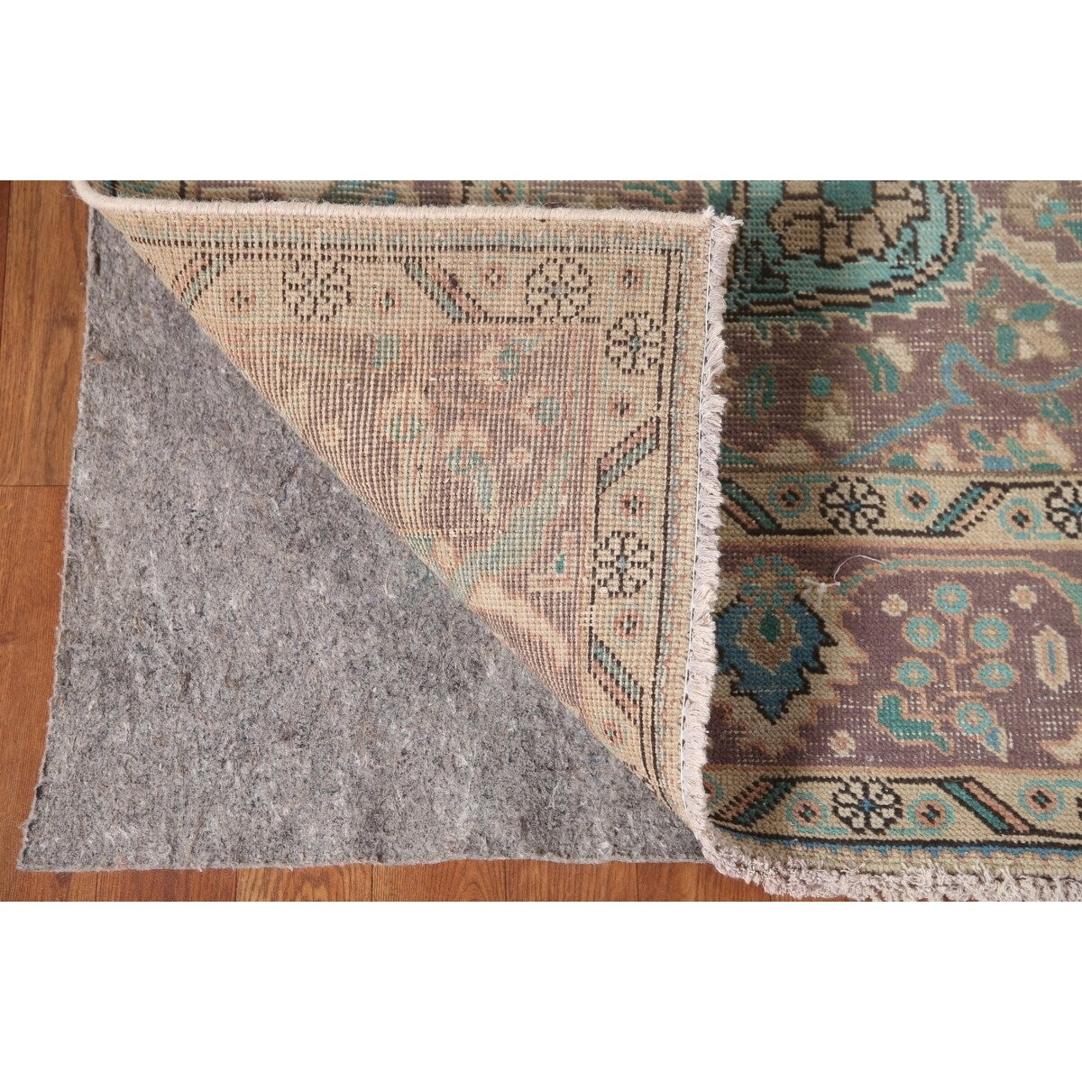Distressed Tabriz Persian Vintage Rug Hand-Knotted Bedroom Wool Carpet - 6'7" x 9'6"