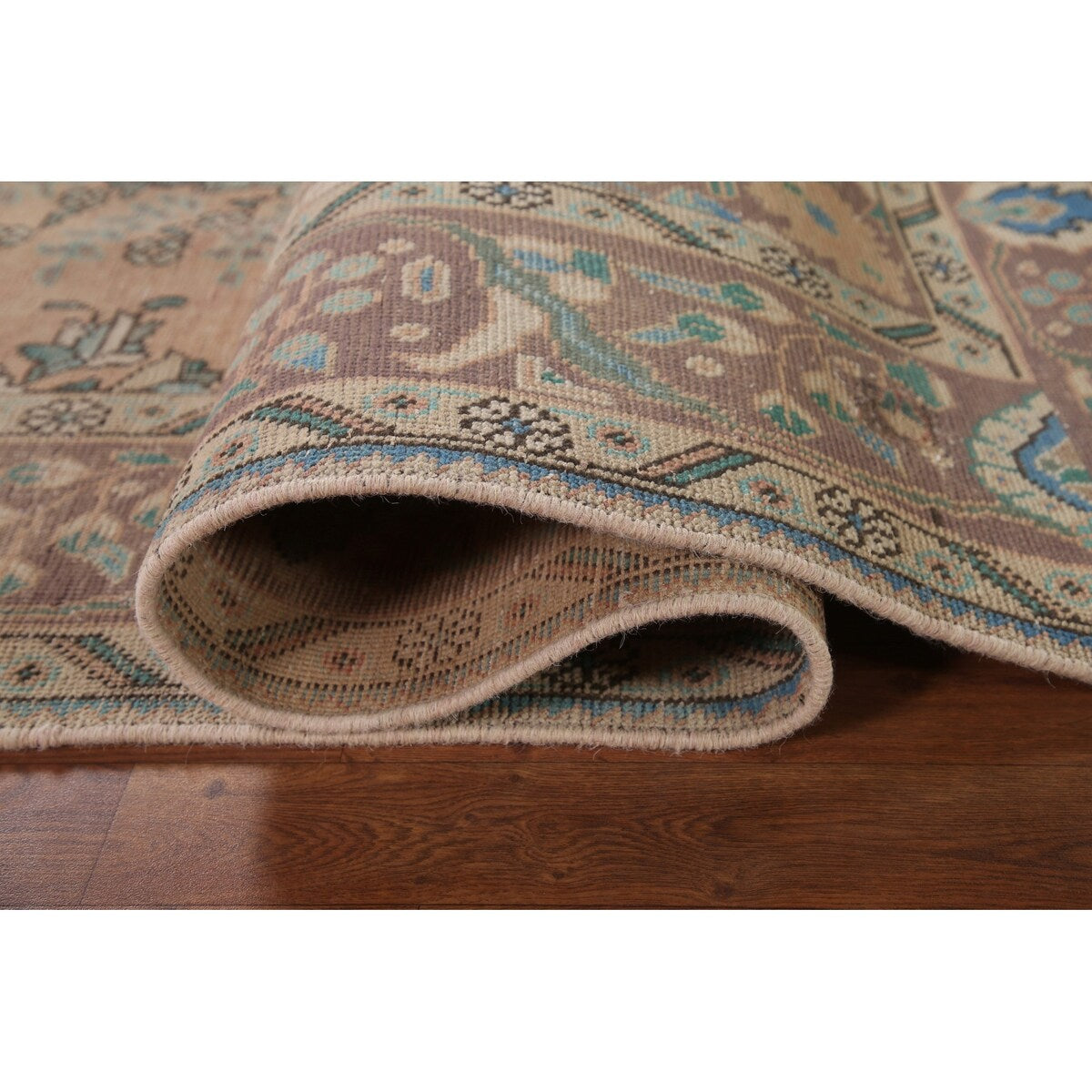 Distressed Tabriz Persian Vintage Rug Hand-Knotted Bedroom Wool Carpet - 6'7" x 9'6"
