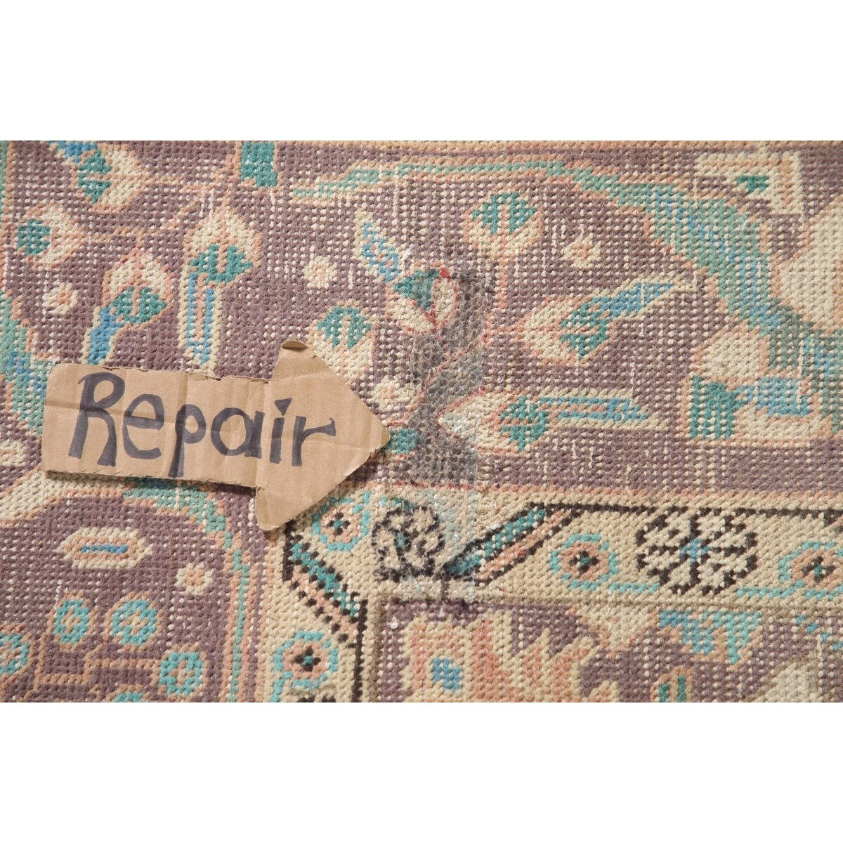 Distressed Tabriz Persian Vintage Rug Hand-Knotted Bedroom Wool Carpet - 6'7" x 9'6"