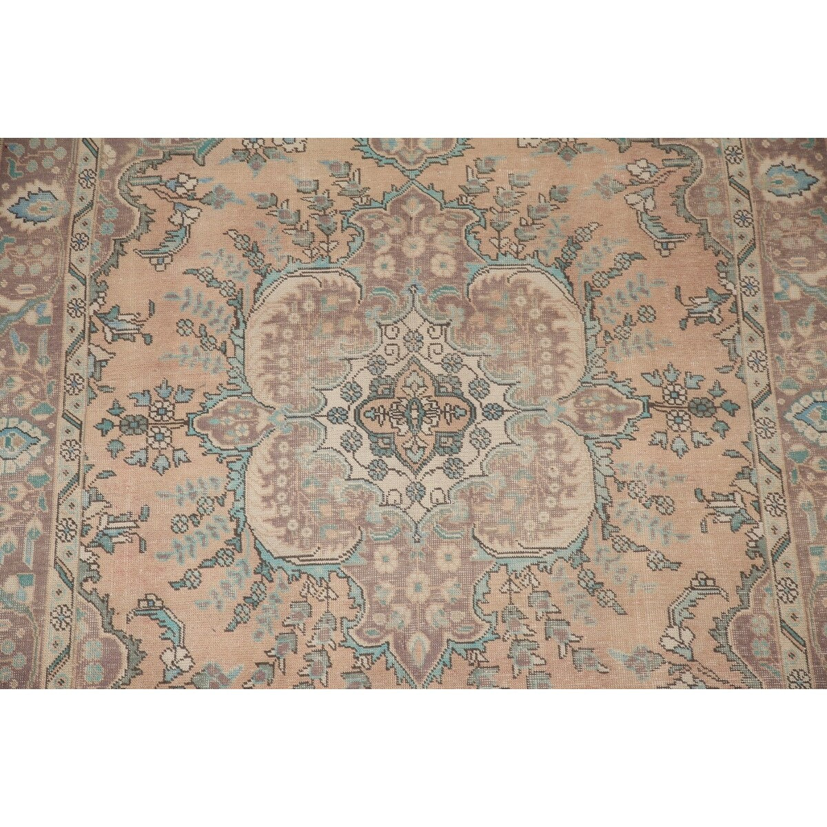 Distressed Tabriz Persian Vintage Rug Hand-Knotted Bedroom Wool Carpet - 6'7" x 9'6"