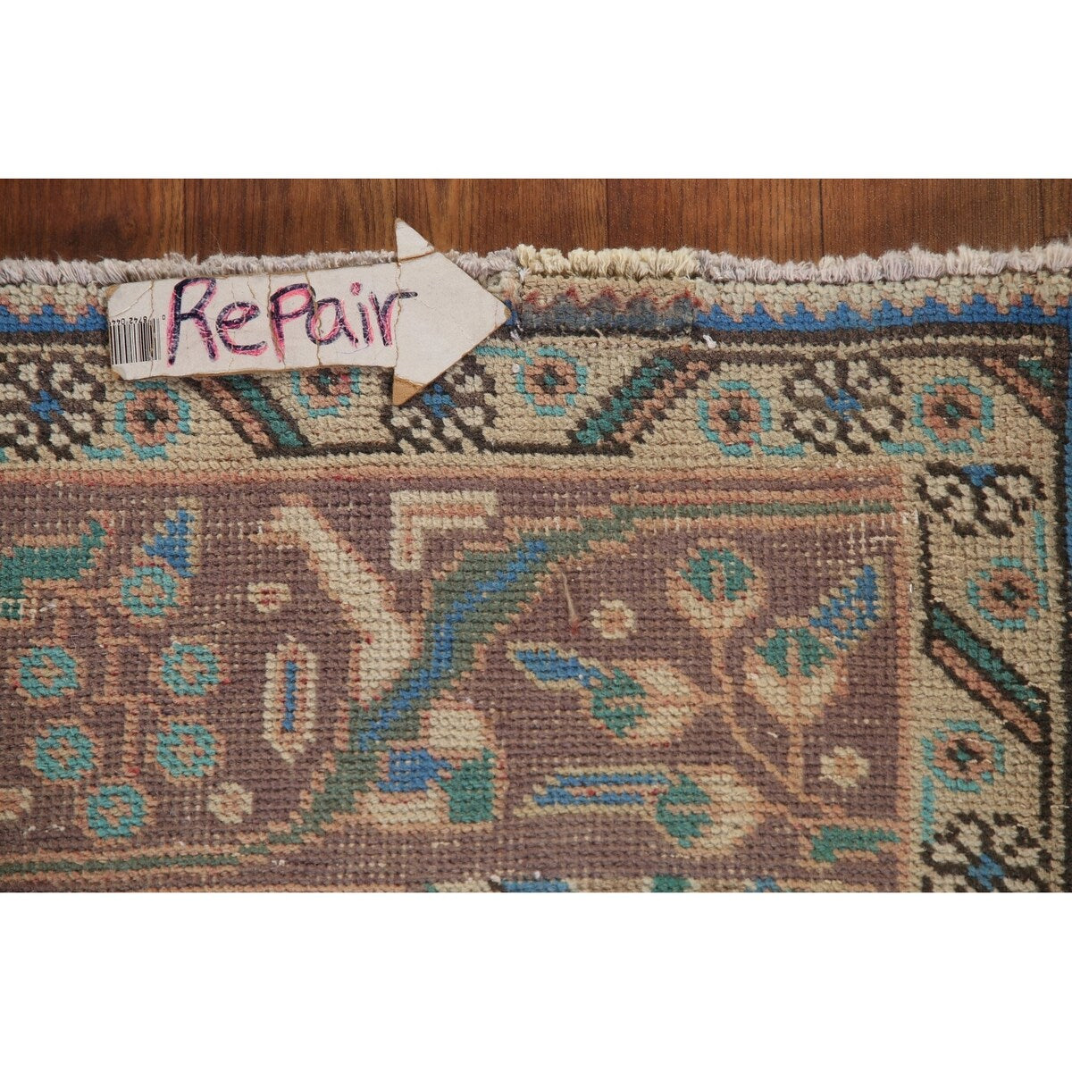 Distressed Tabriz Persian Vintage Rug Hand-Knotted Bedroom Wool Carpet - 6'7" x 9'6"