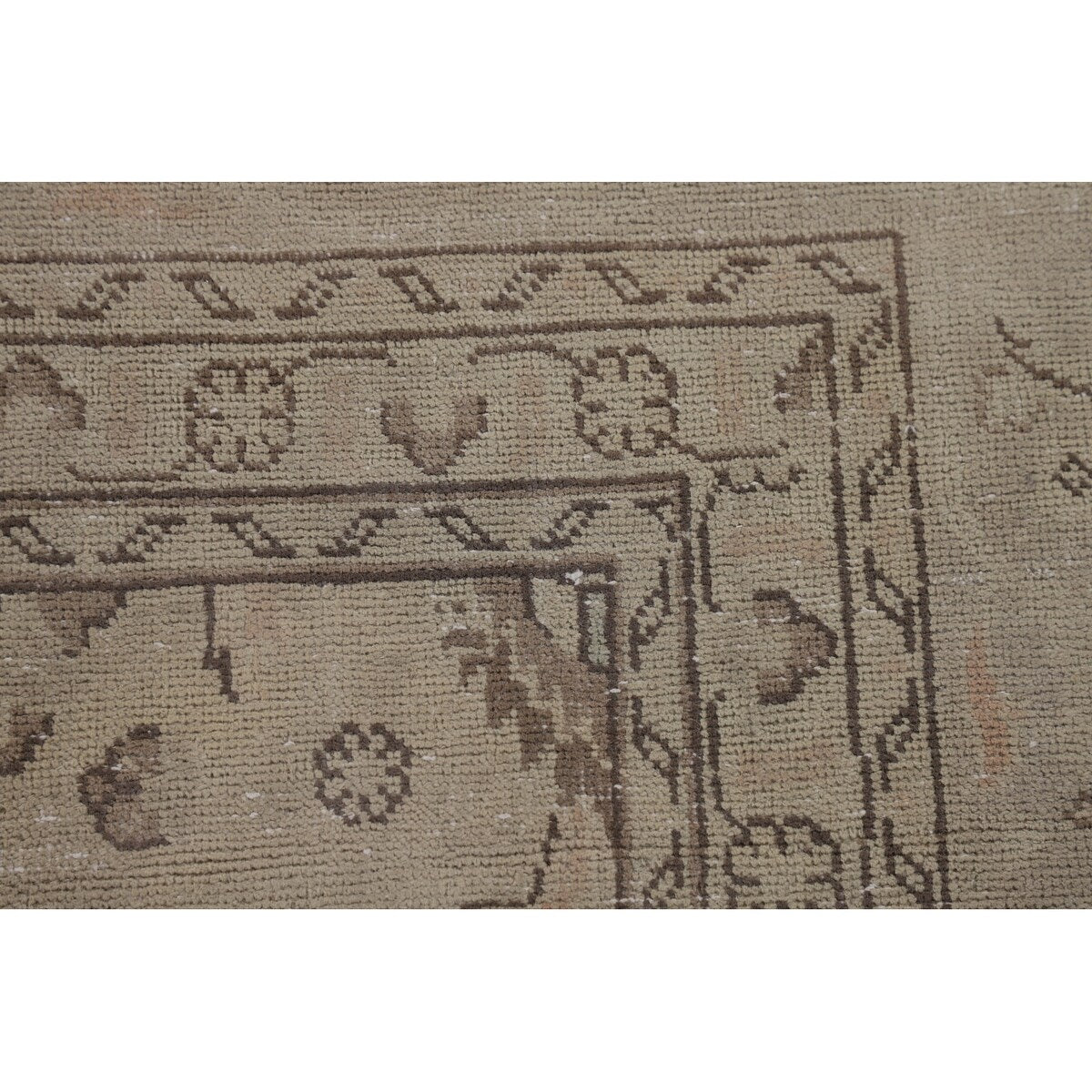 Distressed Tabriz Persian Vintage Rug Hand-Knotted Floral Wool Carpet - 10'0"x 12'11"