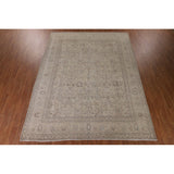 Distressed Tabriz Persian Vintage Rug Hand-Knotted Floral Wool Carpet - 10'0"x 12'11"