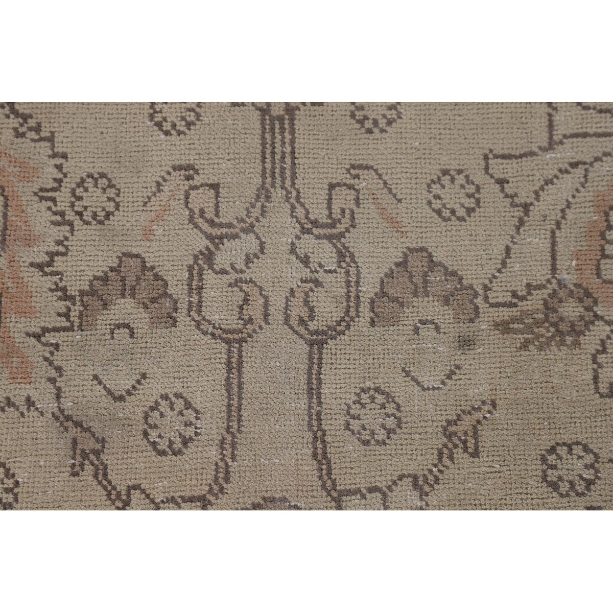 Distressed Tabriz Persian Vintage Rug Hand-Knotted Floral Wool Carpet - 10'0"x 12'11"