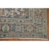Distressed Tabriz Persian Vintage Rug Handmade Traditional Wool Carpet - 9'3" x 11'10"