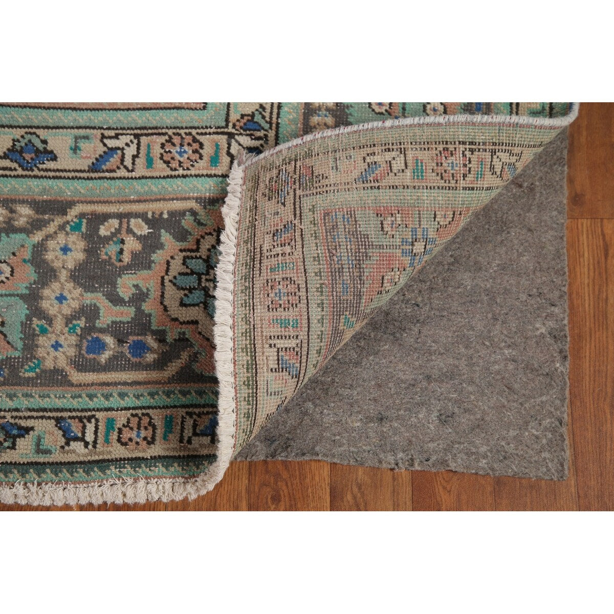 Distressed Tabriz Persian Vintage Rug Handmade Traditional Wool Carpet - 9'3" x 11'10"