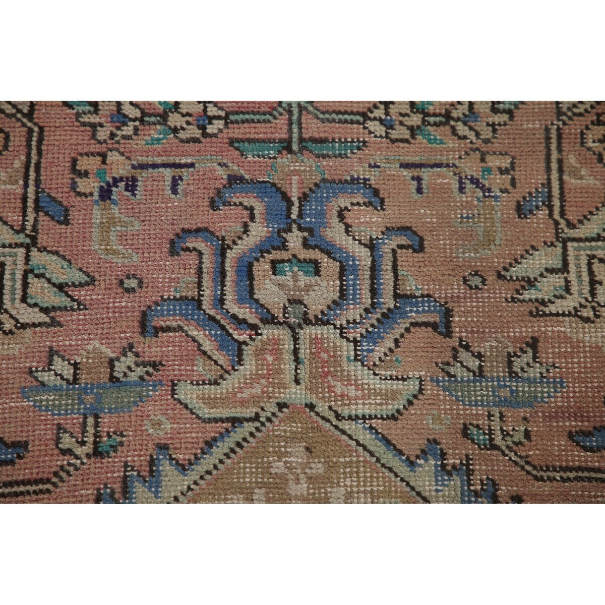 Distressed Tabriz Persian Vintage Rug Handmade Traditional Wool Carpet - 9'3" x 11'10"