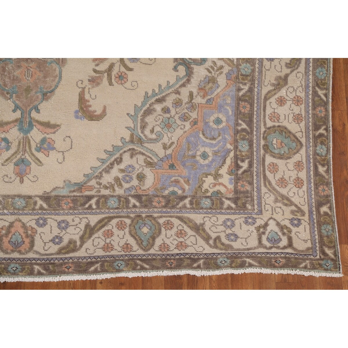 Distressed Tabriz Persian Vintage Rug Handmade Wool Carpet - 8'2"x 10'8"