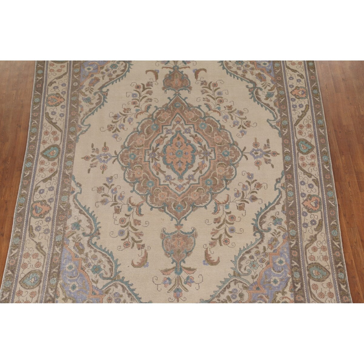 Distressed Tabriz Persian Vintage Rug Handmade Wool Carpet - 8'2"x 10'8"