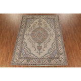 Distressed Tabriz Persian Vintage Rug Handmade Wool Carpet - 8'2"x 10'8"
