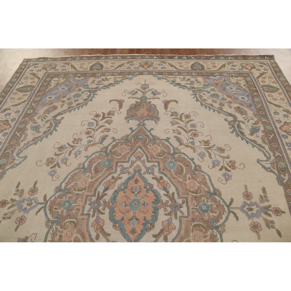 Distressed Tabriz Persian Vintage Rug Handmade Wool Carpet - 8'2"x 10'8"