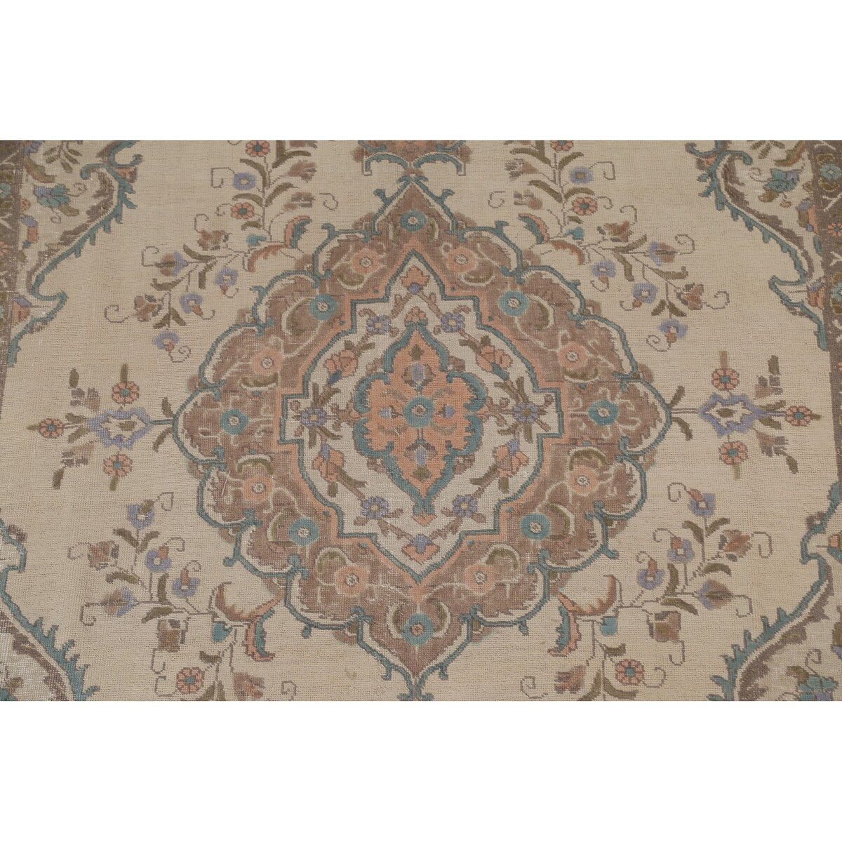 Distressed Tabriz Persian Vintage Rug Handmade Wool Carpet - 8'2"x 10'8"