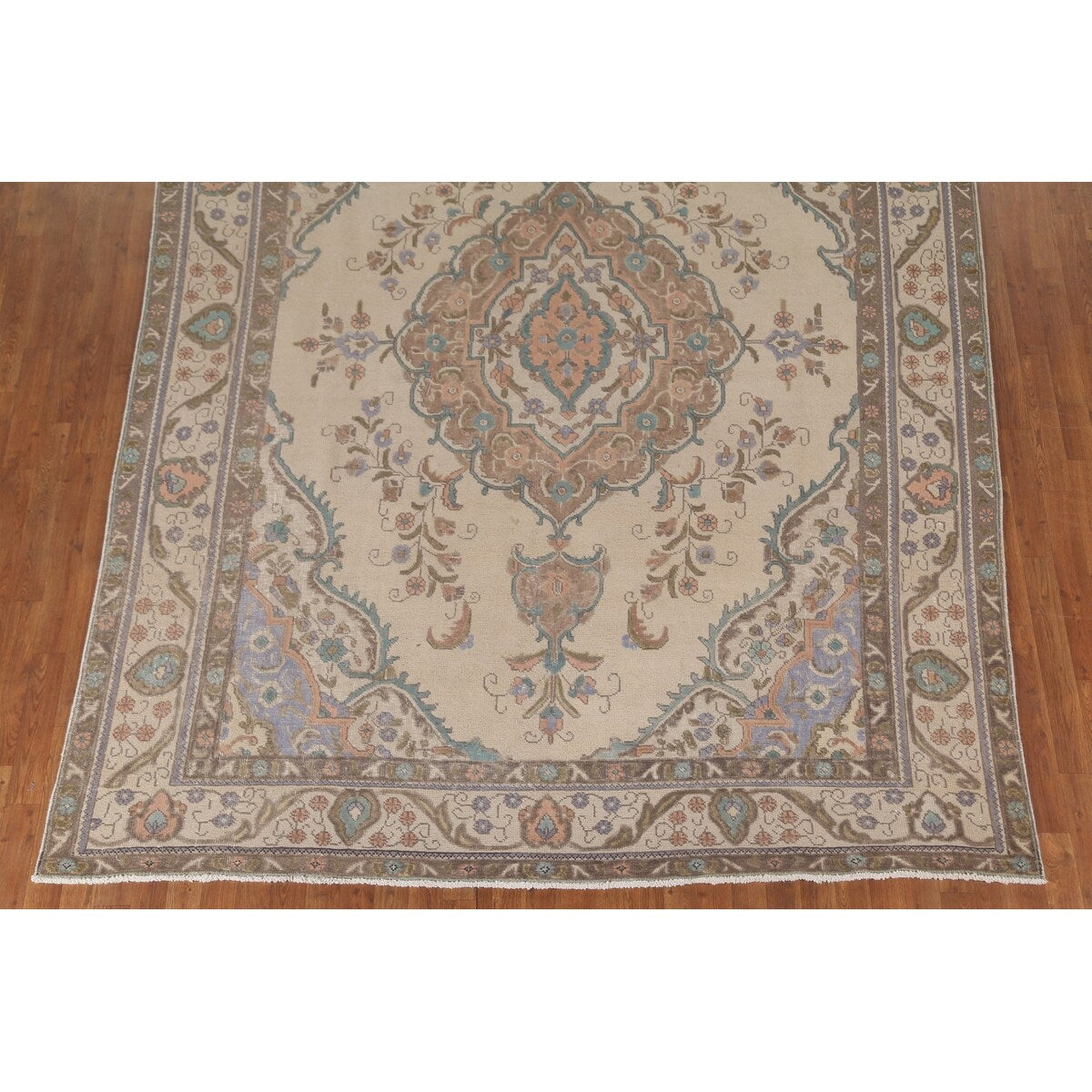 Distressed Tabriz Persian Vintage Rug Handmade Wool Carpet - 8'2"x 10'8"