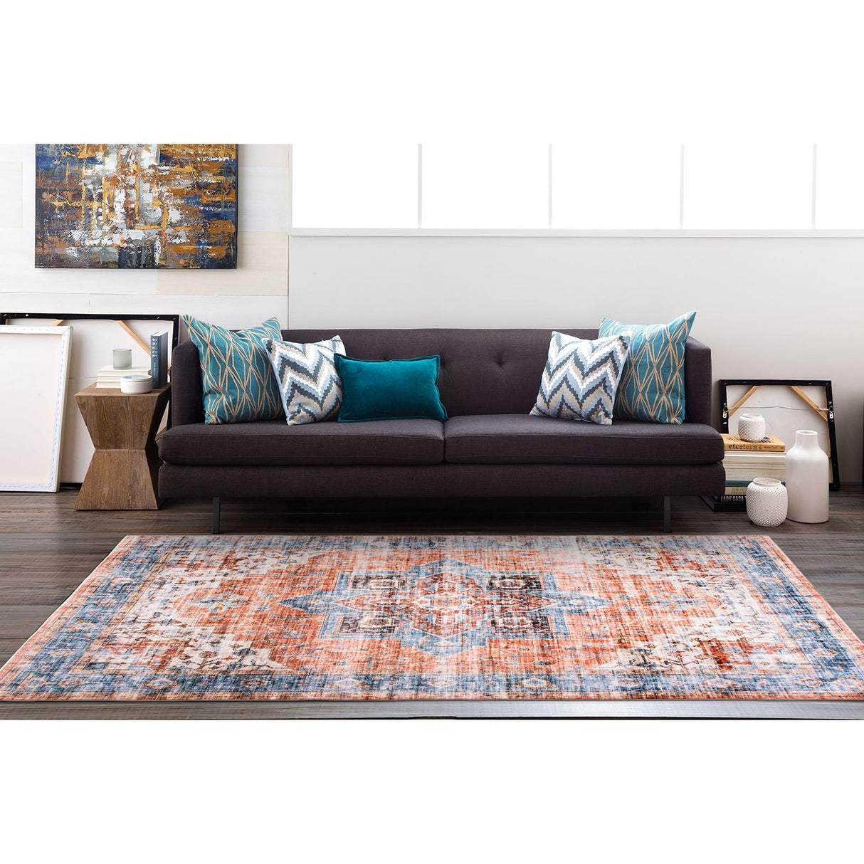 World Rug Gallery Distressed Traditional Machine Washable Area Rug