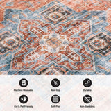World Rug Gallery Distressed Traditional Machine Washable Area Rug