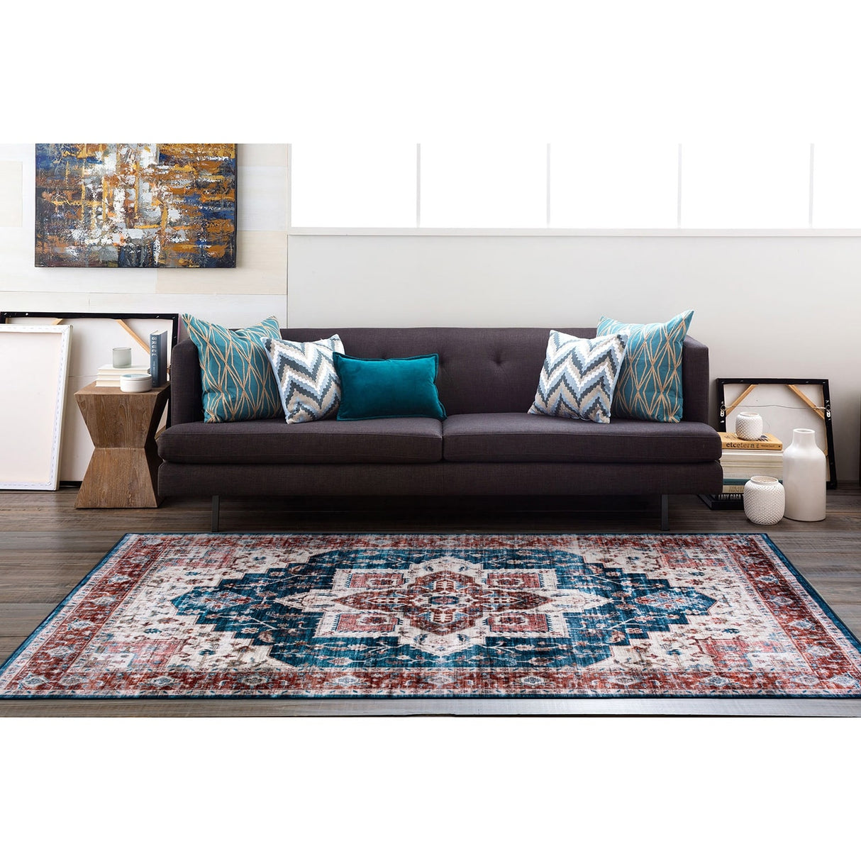 World Rug Gallery Distressed Traditional Machine Washable Area Rug