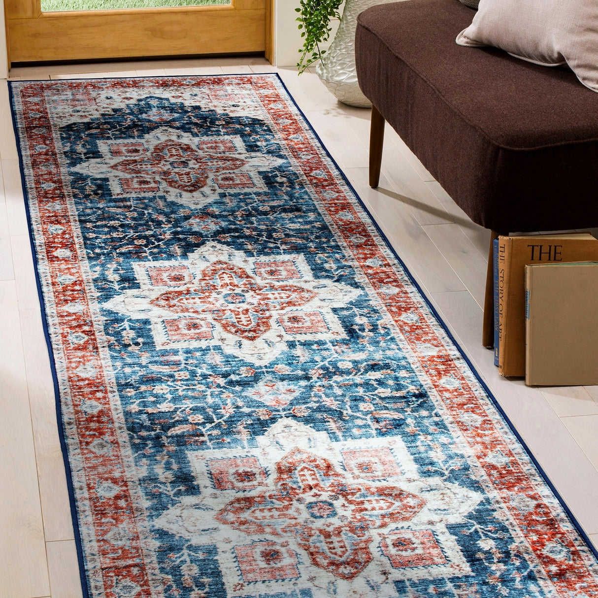 World Rug Gallery Distressed Traditional Machine Washable Area Rug