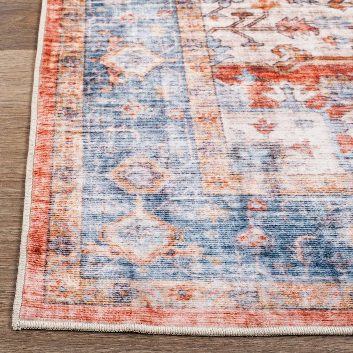World Rug Gallery Distressed Traditional Machine Washable Area Rug