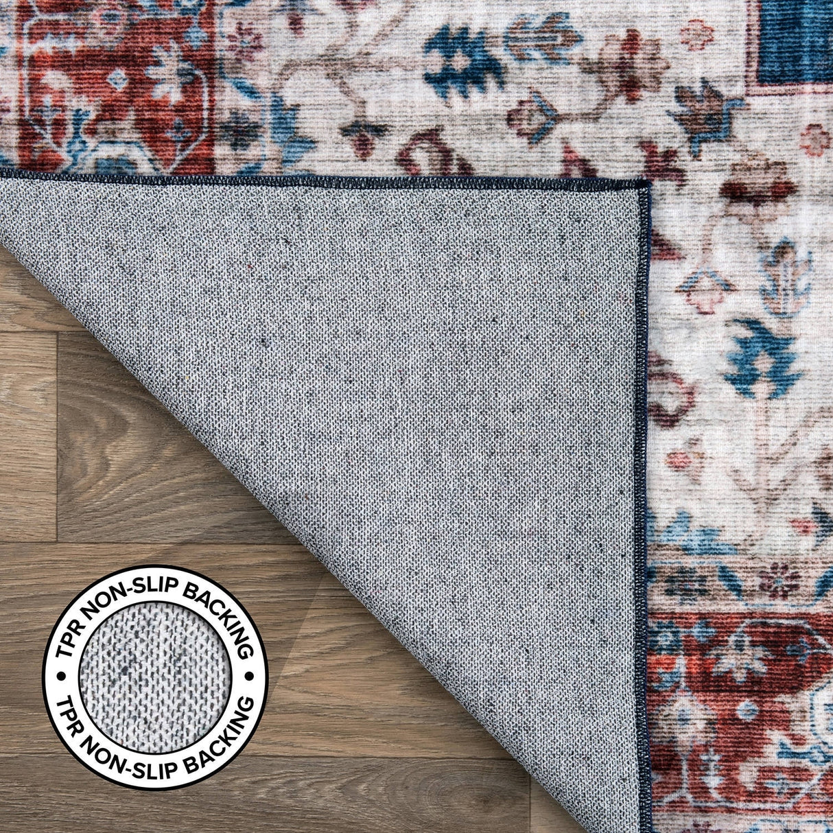 World Rug Gallery Distressed Traditional Machine Washable Area Rug
