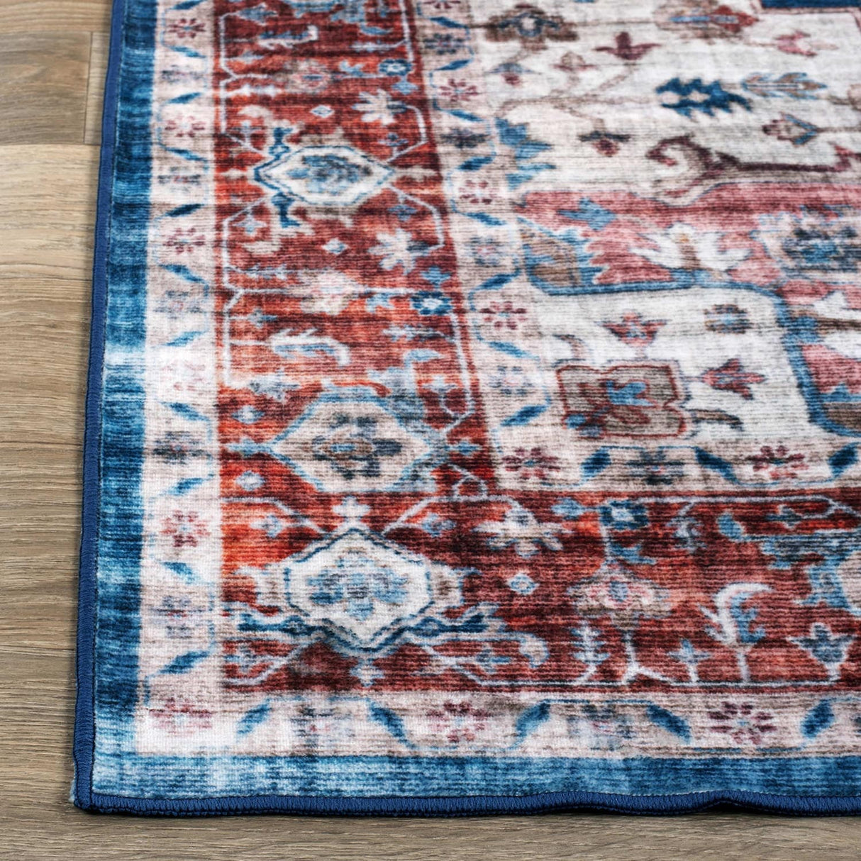 World Rug Gallery Distressed Traditional Machine Washable Area Rug
