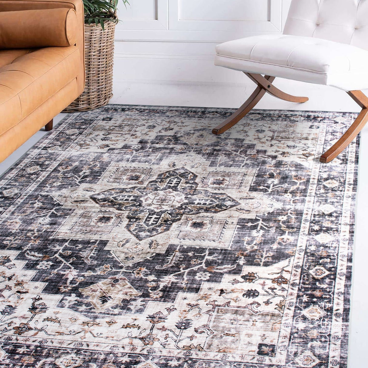 World Rug Gallery Distressed Traditional Machine Washable Area Rug