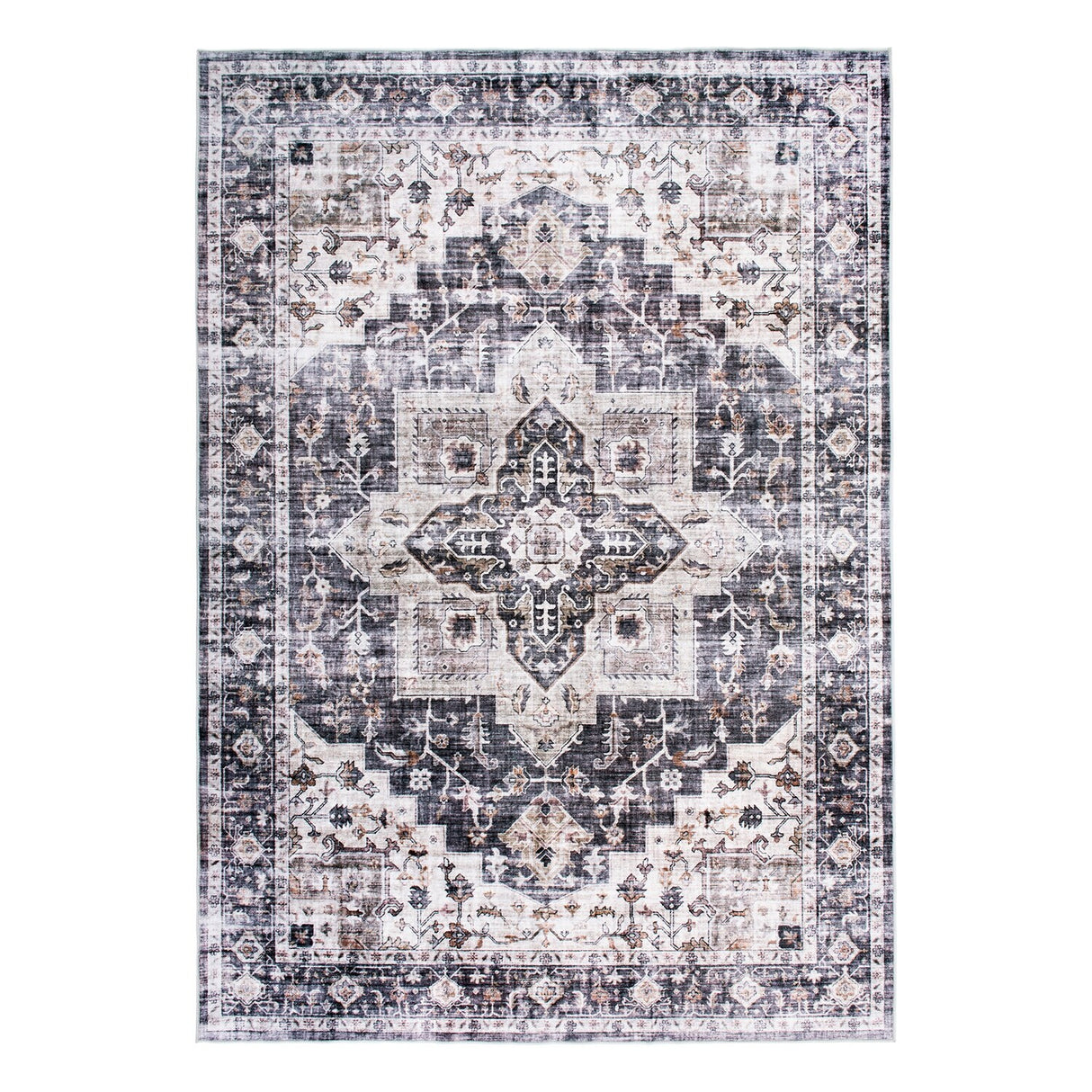 World Rug Gallery Distressed Traditional Machine Washable Area Rug