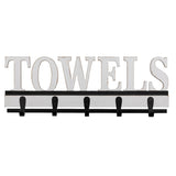 Distressed White Towels Wall Hooks - 23.75 x 1.75 x 8.50
