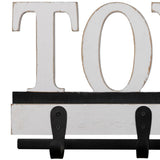 Distressed White Towels Wall Hooks - 23.75 x 1.75 x 8.50