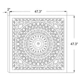 Distressed White Wood Flower Square Frame Wall Decor
