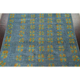 Distressed Wool Geometric Tabriz Persian Area Rug Hand-knotted Carpet - 9'6" x 12'5"