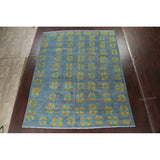 Distressed Wool Geometric Tabriz Persian Area Rug Hand-knotted Carpet - 9'6" x 12'5"
