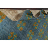 Distressed Wool Geometric Tabriz Persian Area Rug Hand-knotted Carpet - 9'6" x 12'5"