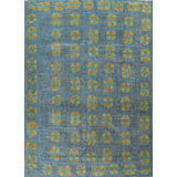 Distressed Wool Geometric Tabriz Persian Area Rug Hand-knotted Carpet - 9'6" x 12'5"