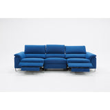 Divani Casa Maine Modern Blue Fabric Sofa w/ Electric Recliners