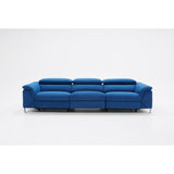 Divani Casa Maine Modern Blue Fabric Sofa w/ Electric Recliners