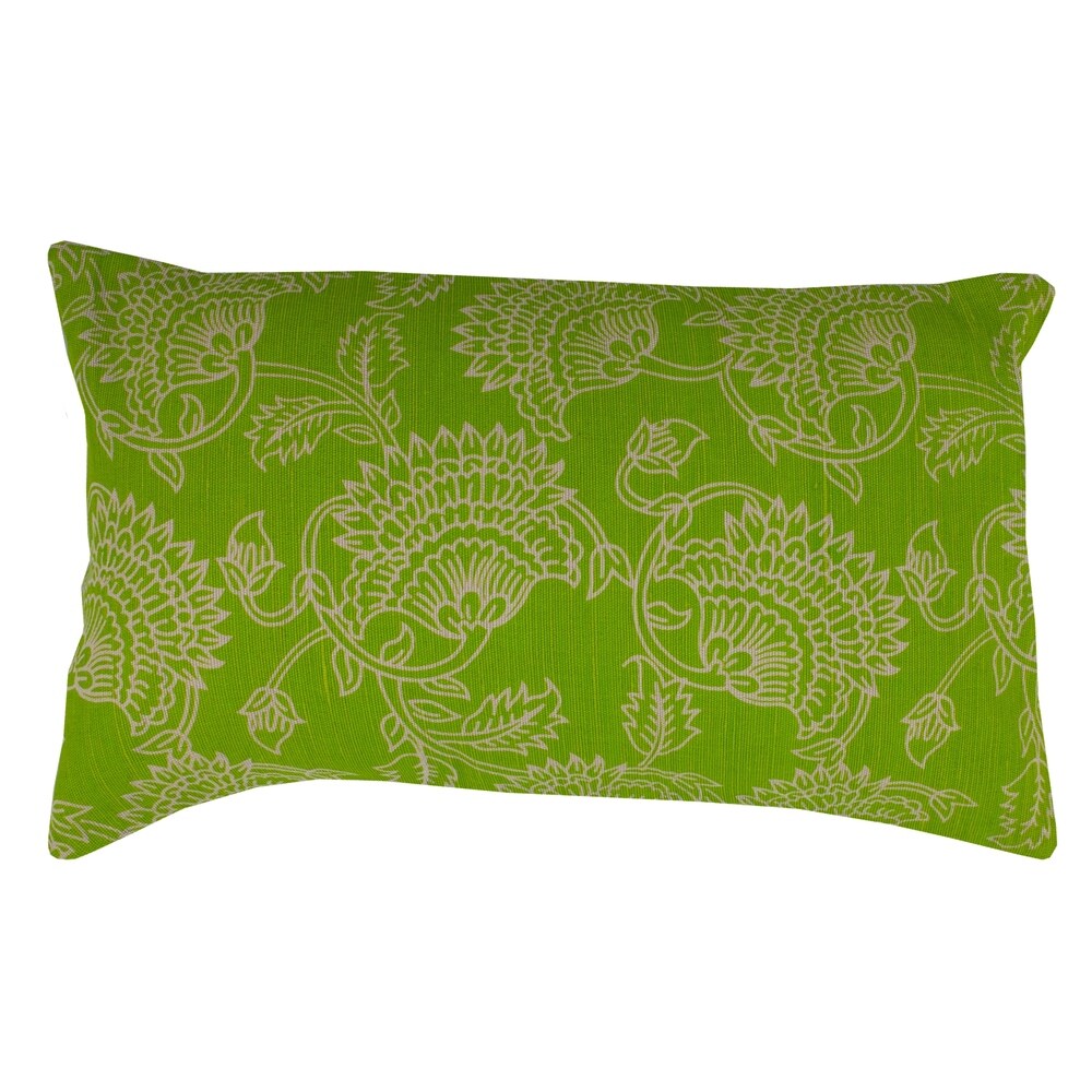 Entryways Divine Home Lime Green Floral Lumbar Throw Pillow