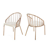 Doane Velvet Cushion Stainless Steel Dining Chairs (Set or 2) by Christopher Knight Home