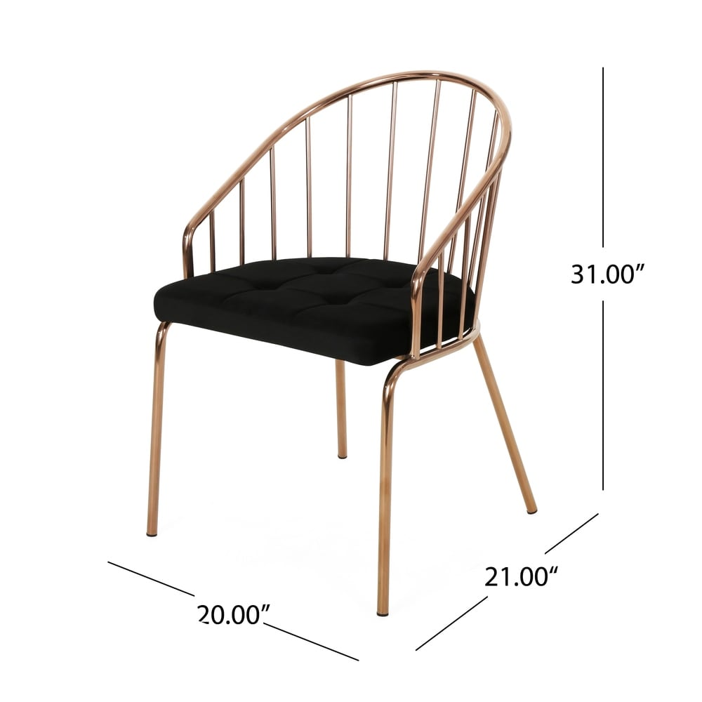 Doane Velvet Cushion Stainless Steel Dining Chairs (Set or 2) by Christopher Knight Home
