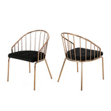 Doane Velvet Cushion Stainless Steel Dining Chairs (Set or 2) by Christopher Knight Home
