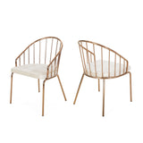 Doane Velvet Cushion Stainless Steel Dining Chairs (Set or 2) by Christopher Knight Home