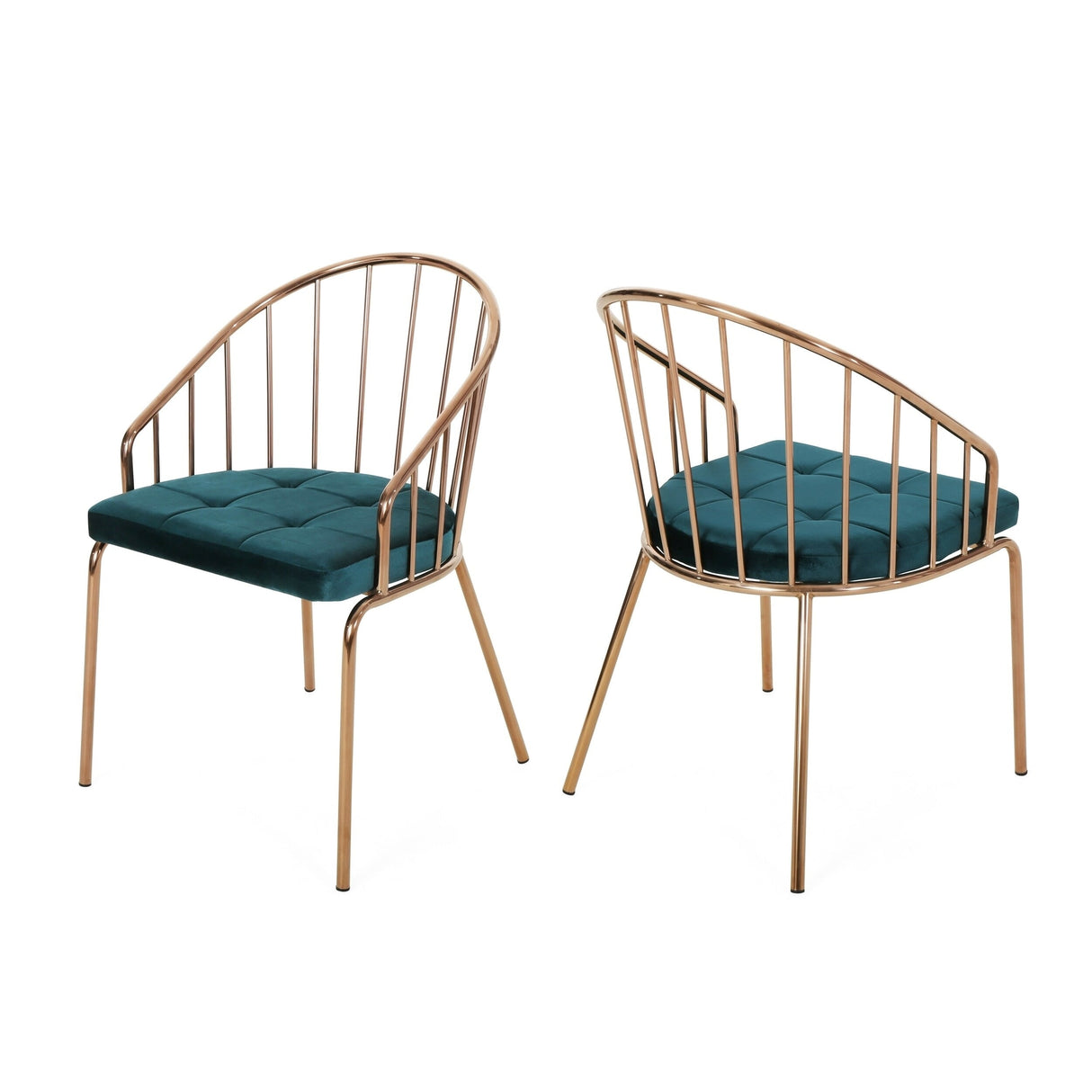 Doane Velvet Cushion Stainless Steel Dining Chairs (Set or 2) by Christopher Knight Home