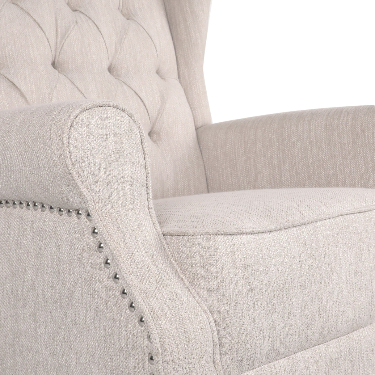 Dobles Fabric Tufted Wingback Rocking Chair by Christopher Knight Home