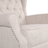 Dobles Fabric Tufted Wingback Rocking Chair by Christopher Knight Home