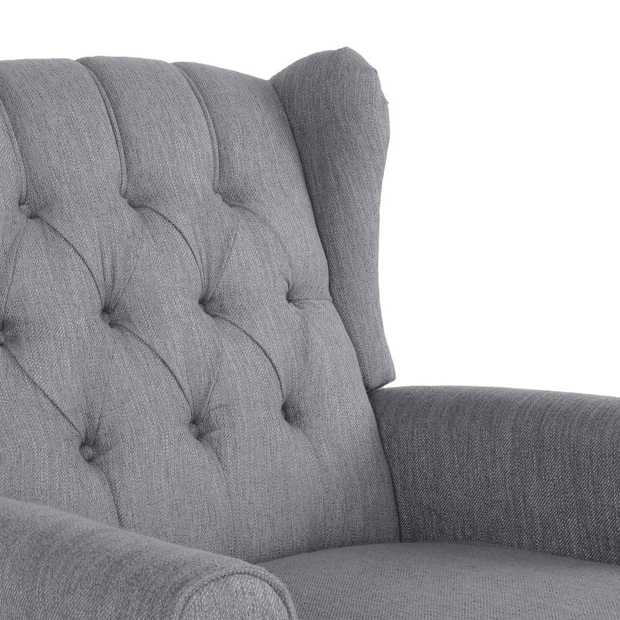 Dobles Fabric Tufted Wingback Rocking Chair by Christopher Knight Home