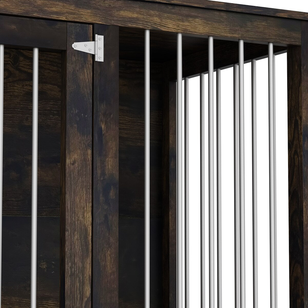 Dog Crate Furniture Indoor - Wooden Dog Kennel with Room Divider,Trays