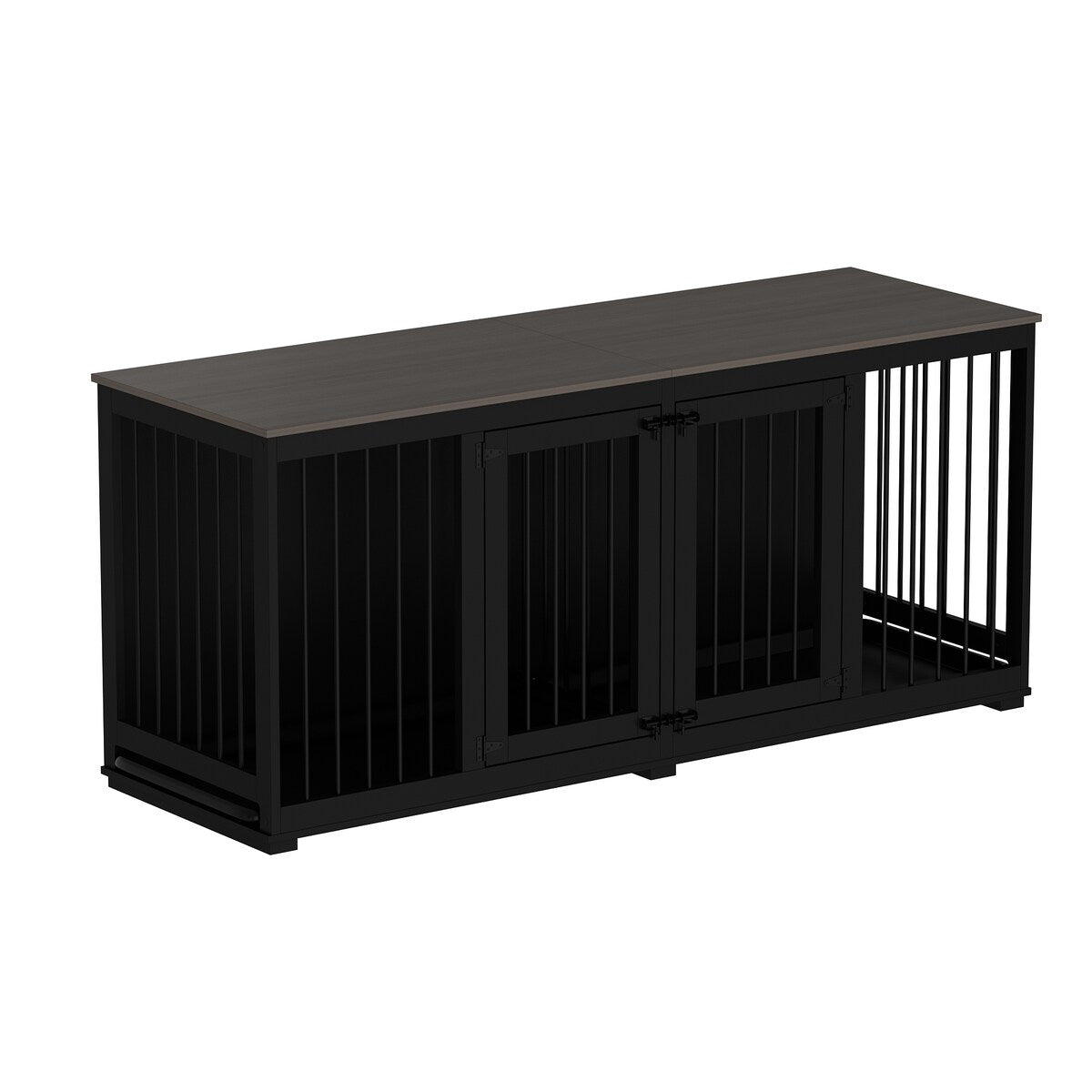 Dog Crate Furniture Indoor - Wooden Dog Kennel with Room Divider,Trays