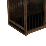 Dog Crate Furniture Indoor - Wooden Dog Kennel with Room Divider,Trays